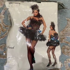 Sexy Peacock Costume. Two-piece set. Size S/M